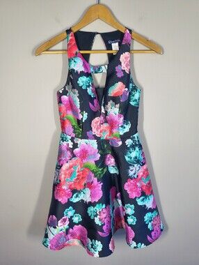 Dear Moon Full Skirt Floral Cocktail Dress, Size 3